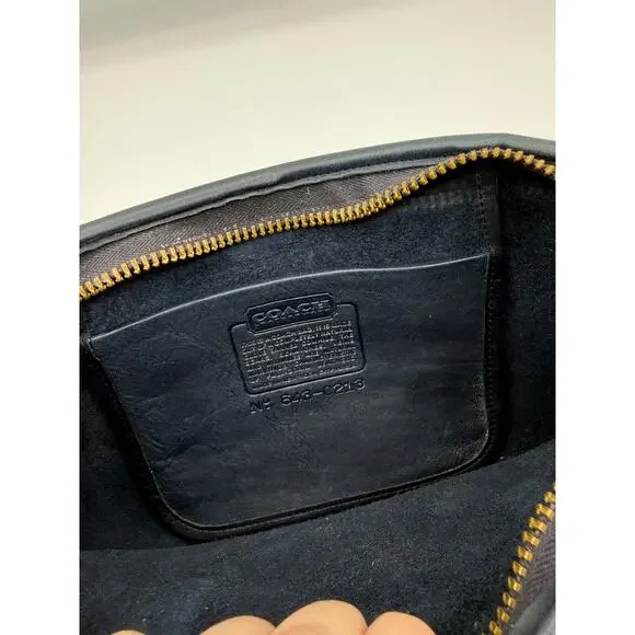 RARE NYC Vintage Coach Navy Slim Satchel Bonnie Cashin Era + Brass Tag - Picture 13 of 14